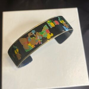 Fernandez Rodriguez Mexico enamel Aztec cuff Bracelet